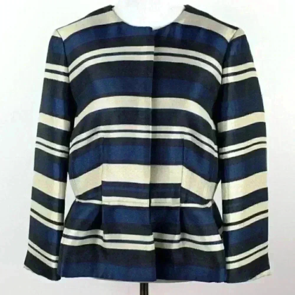 New Ann Taylor blazer sz 10 stripes peplum career